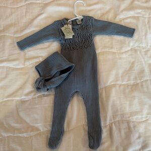 Charcoal Knit Kids Footie by [Brand]